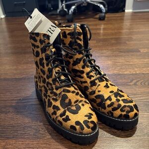 Myra Bag Leopard Print Combat Boots